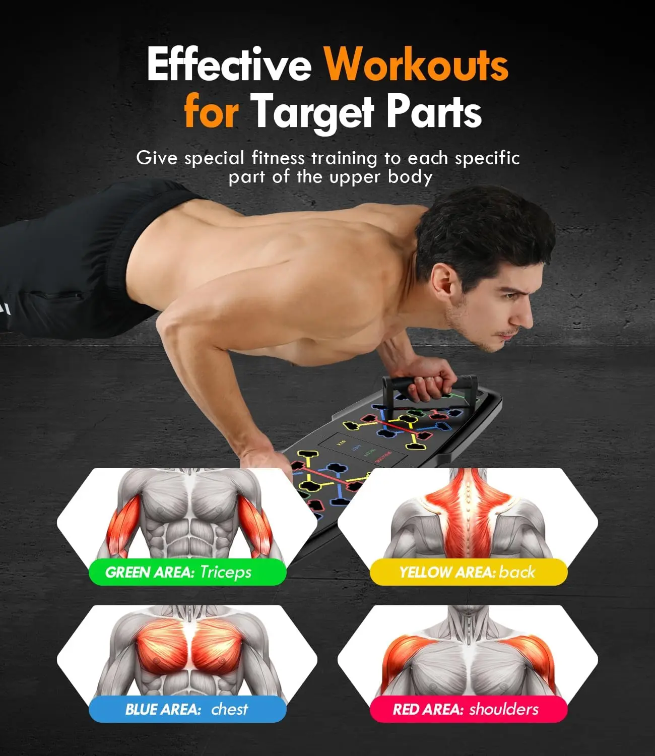Foldable Multifunctional Push-Up Board for Portable Fitness Training of Chest, Abdomen, Arms, and Back