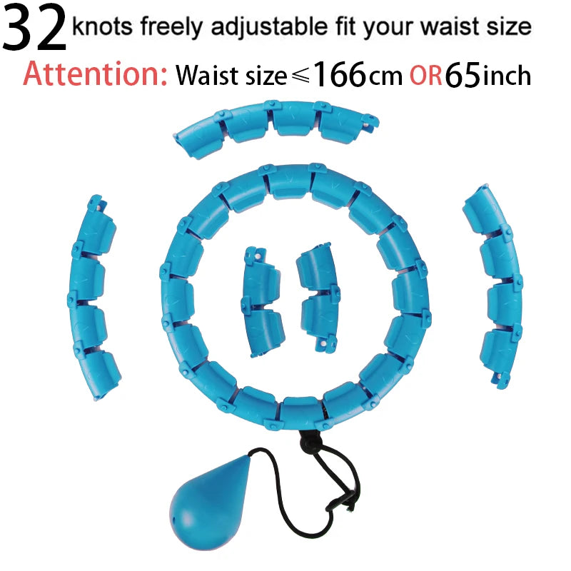 Adjustable Fitness Hula Hoop for Abdominal Exercise and Weight Loss - Detachable Sections 32/20/24/28