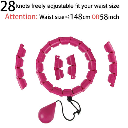 Adjustable Fitness Hula Hoop for Abdominal Exercise and Weight Loss - Detachable Sections 32/20/24/28