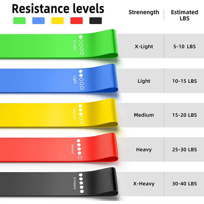 5-Piece Resistance Band Set for Men and Women - 5 Elastic Bands with Varying Resistance Levels for Home and Gym Workouts