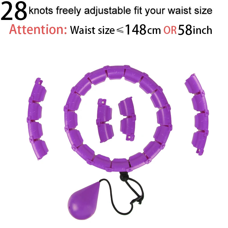 Adjustable Fitness Hula Hoop for Abdominal Exercise and Weight Loss - Detachable Sections 32/20/24/28