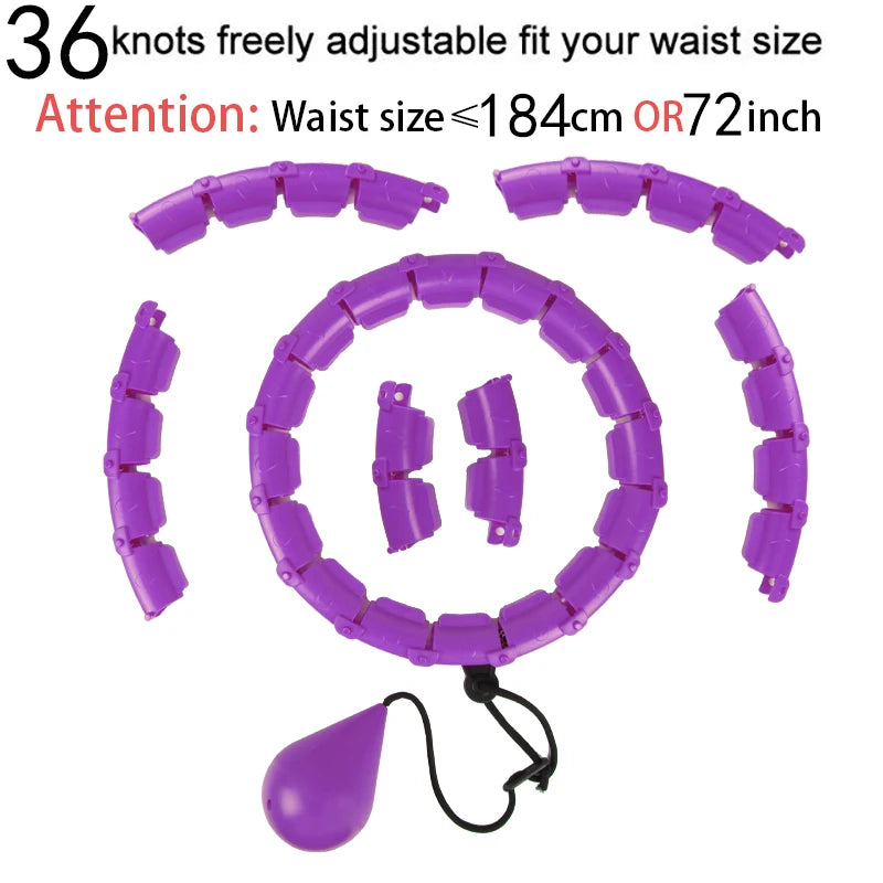 Adjustable Fitness Hula Hoop for Abdominal Exercise and Weight Loss - Detachable Sections 32/20/24/28