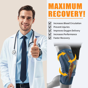 Knee Compression Sleeve with Side Stabilizers & Patella Pad