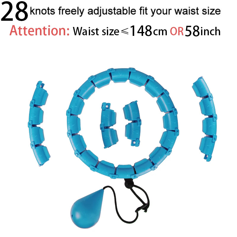 Adjustable Fitness Hula Hoop for Abdominal Exercise and Weight Loss - Detachable Sections 32/20/24/28