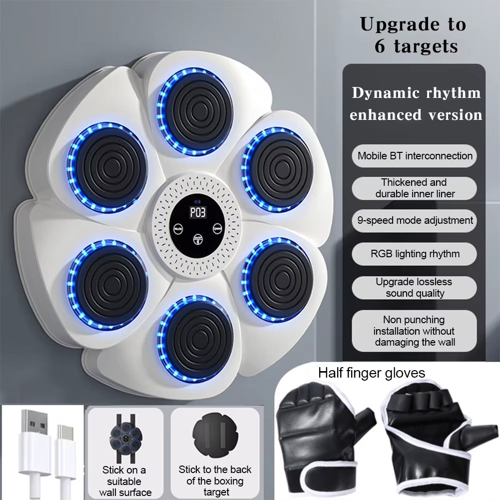 Smart Music Boxing Trainer for Adults and Kids - Home Fitness Response Training Wall Target
