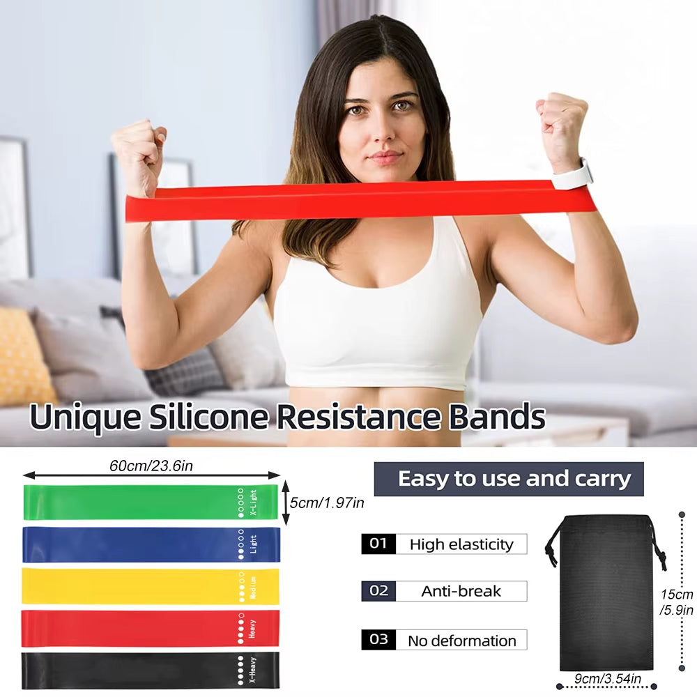 5-Piece Resistance Band Set for Men and Women - 5 Elastic Bands with Varying Resistance Levels for Home and Gym Workouts