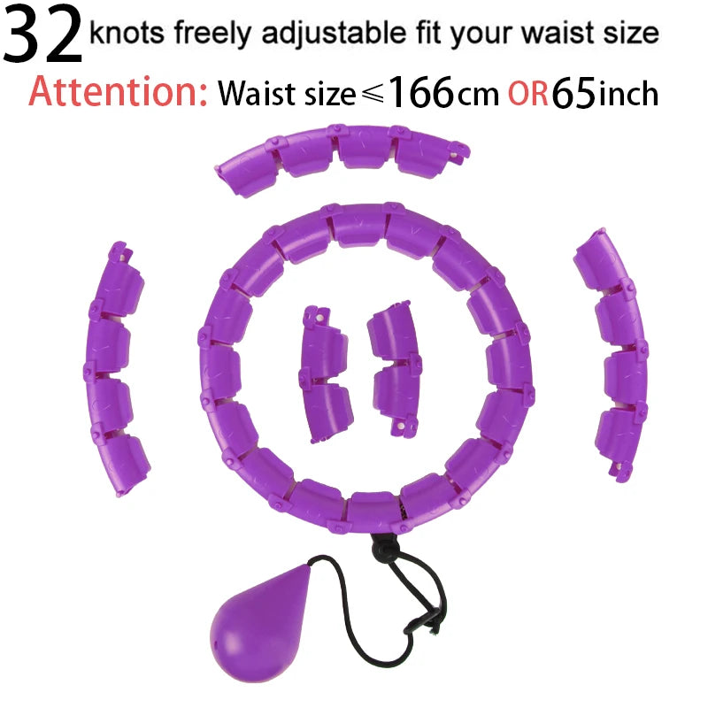 Adjustable Fitness Hula Hoop for Abdominal Exercise and Weight Loss - Detachable Sections 32/20/24/28