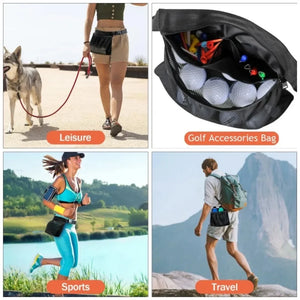 Tennis & Pickleball Ball Holder Waist Bag – Adjustable Sports Pouch with Storage Pocket for Training & Matches
