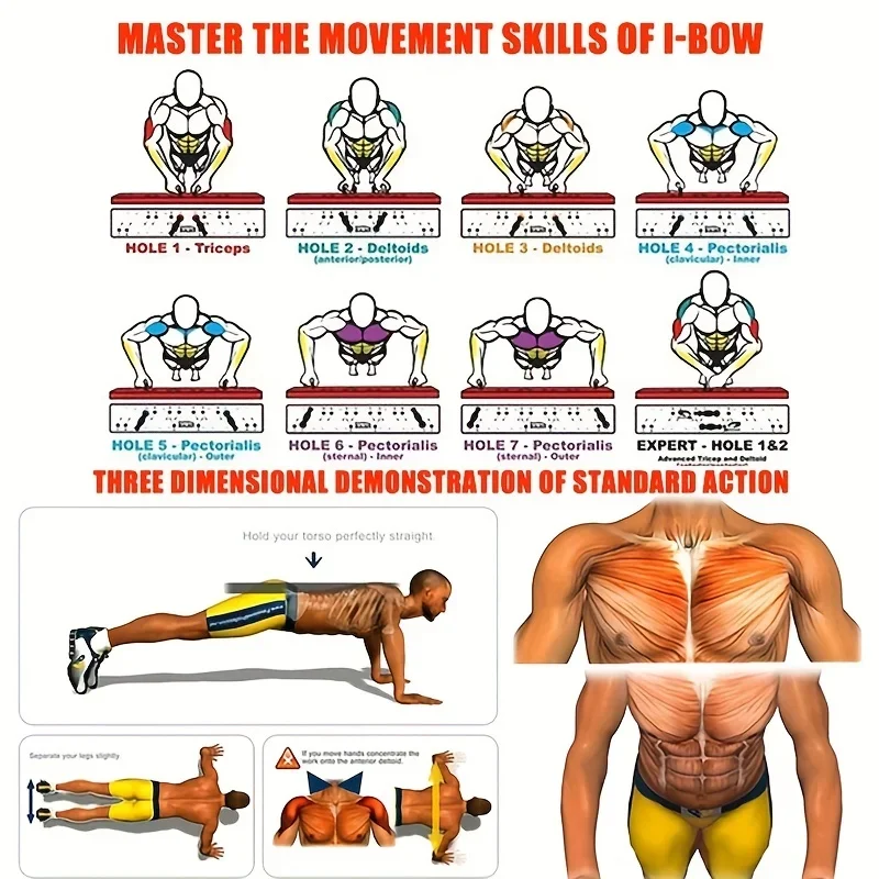 Foldable Multifunctional Push-Up Board for Portable Fitness Training of Chest, Abdomen, Arms, and Back