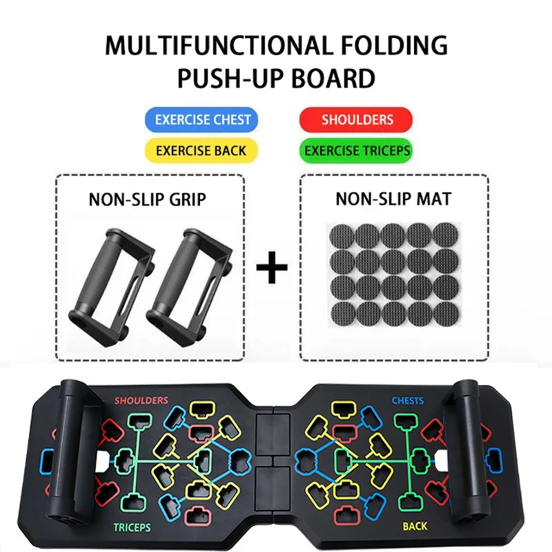 Foldable Multifunctional Push-Up Board for Portable Fitness Training of Chest, Abdomen, Arms, and Back