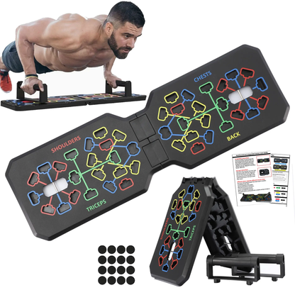 Foldable Multifunctional Push-Up Board for Portable Fitness Training of Chest, Abdomen, Arms, and Back
