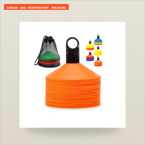Agility Soccer Cones Set – 50 Piece Training Markers with Carry Bag for Football, Speed & Skill Drills
