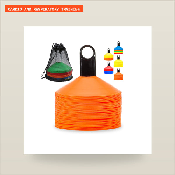 Agility Soccer Cones Set – 50 Piece Training Markers with Carry Bag for Football, Speed & Skill Drills
