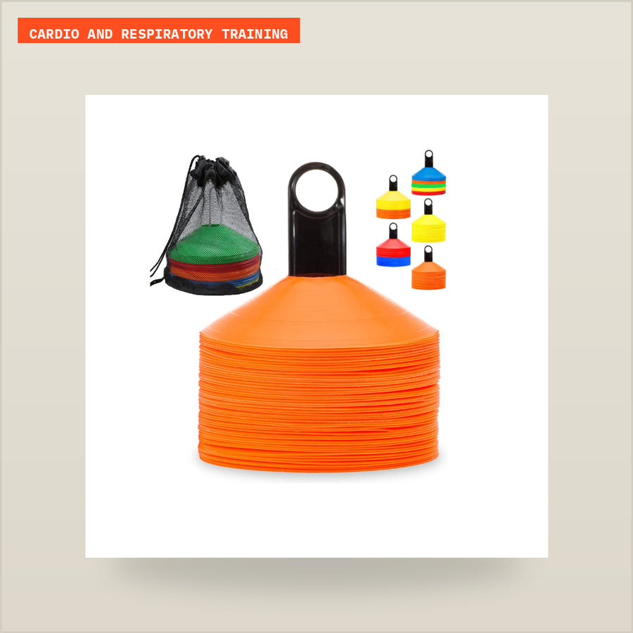 Agility Soccer Cones Set – 50 Piece Training Markers with Carry Bag for Football, Speed & Skill Drills