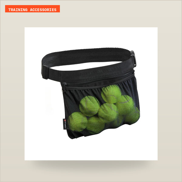 Tennis & Pickleball Ball Holder Waist Bag – Adjustable Sports Pouch with Storage Pocket for Training & Matches