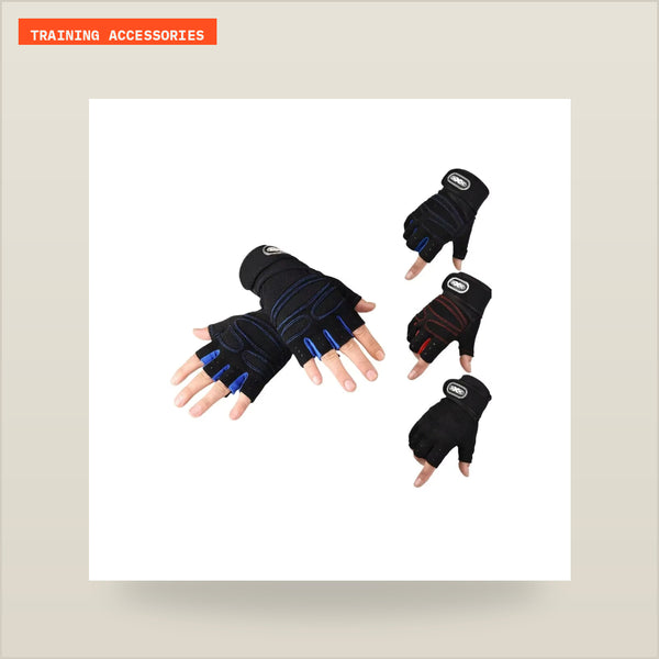 Fitness Training Gloves – Half Finger Grip Gloves with Wrist Support for Weightlifting, Cycling & Gym Workouts