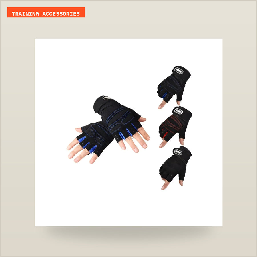 Fitness Training Gloves – Half Finger Grip Gloves with Wrist Support for Weightlifting, Cycling & Gym Workouts
