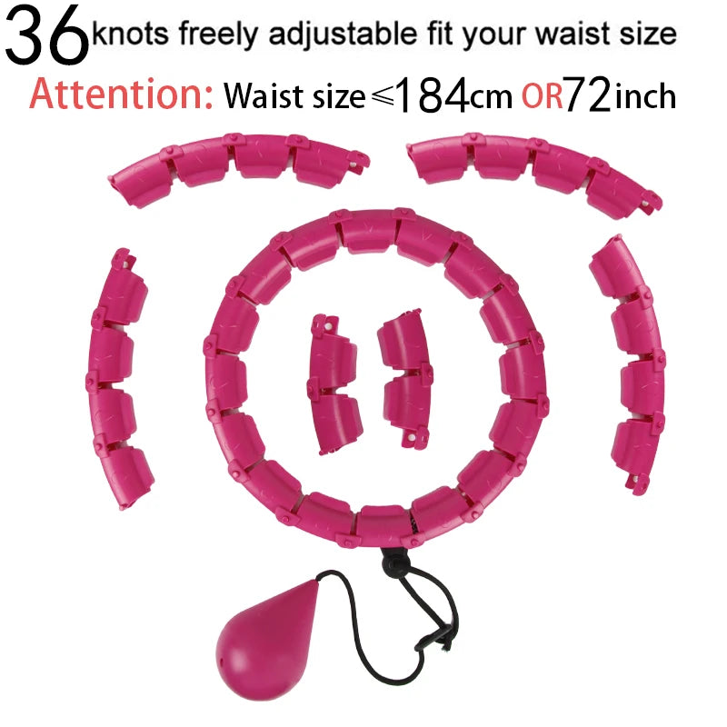 Adjustable Fitness Hula Hoop for Abdominal Exercise and Weight Loss - Detachable Sections 32/20/24/28