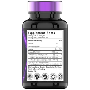 Omega-3 Fish Oil Softgels – Burpless EPA & DHA Supplement for Daily Wellness Support