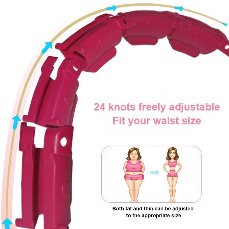 Adjustable Fitness Hula Hoop for Abdominal Exercise and Weight Loss - Detachable Sections 32/20/24/28