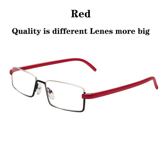 Metal Half Frame Anti-Blue Light Reading Glasses - TR90 Prescription Eyewear with Case, +1.75 Magnification