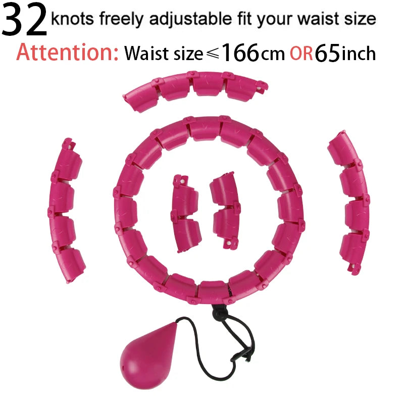 Adjustable Fitness Hula Hoop for Abdominal Exercise and Weight Loss - Detachable Sections 32/20/24/28