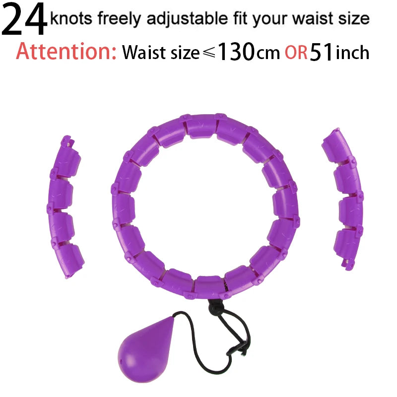 Adjustable Fitness Hula Hoop for Abdominal Exercise and Weight Loss - Detachable Sections 32/20/24/28