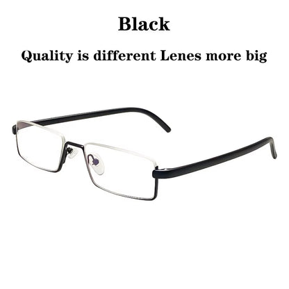 Metal Half Frame Anti-Blue Light Reading Glasses - TR90 Prescription Eyewear with Case, +1.75 Magnification