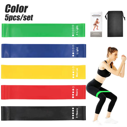 5-Piece Resistance Band Set for Men and Women - 5 Elastic Bands with Varying Resistance Levels for Home and Gym Workouts