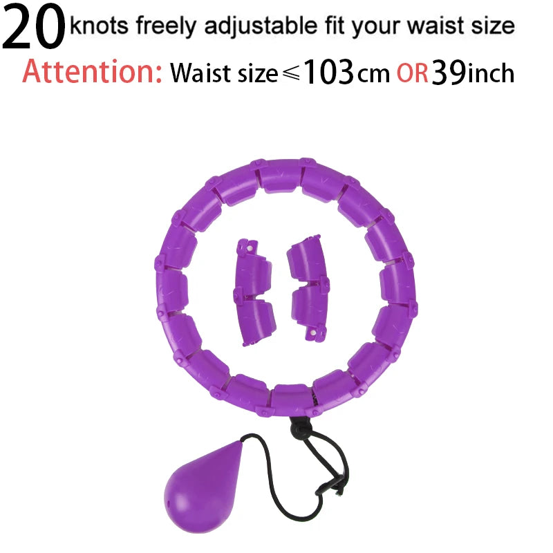 Adjustable Fitness Hula Hoop for Abdominal Exercise and Weight Loss - Detachable Sections 32/20/24/28